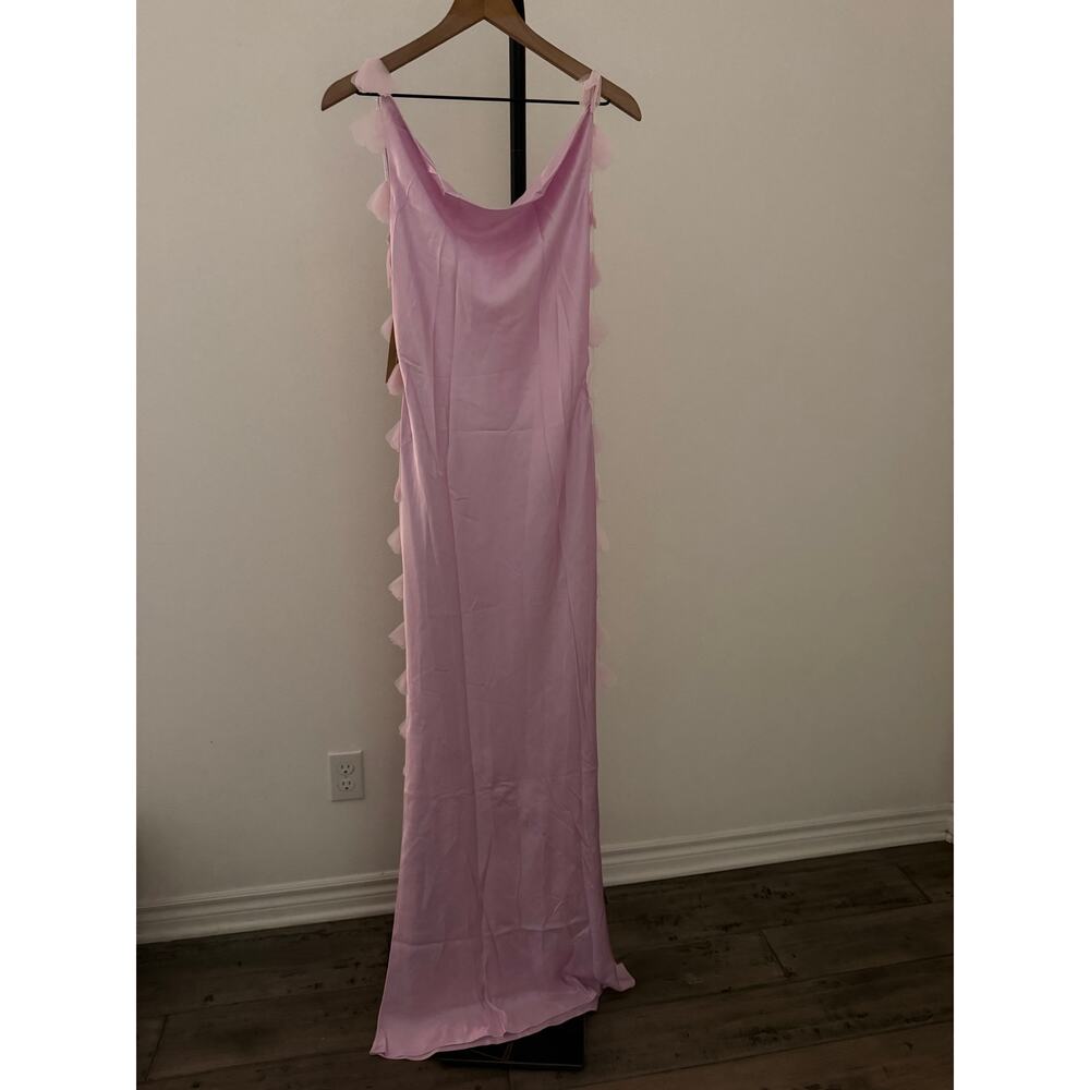 New few moda O.P.T Ingrid light pink silk blend dress $347 sz M - Picture 4 of 9
